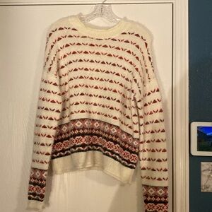 Copper Key Fuzzy long sleeve sweater red black and cream size medium